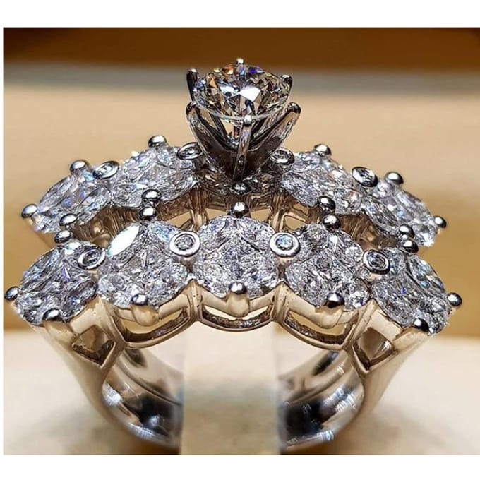 Bague en diamant imitation œil de diamant pour fille No. 10 gray