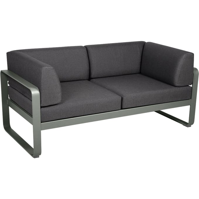 Fermob BELLEVIE club sofa 2 zits - 48 rozemarijn mat - A3 grafietgrijs