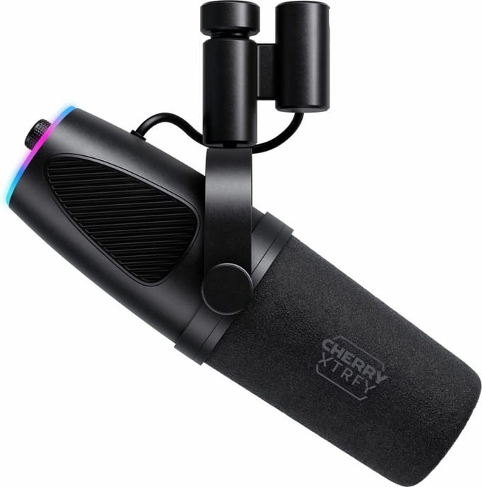 CHERRY XTRFY Ngale X - Microfoon - USB & XLR - Dynamisch - RGB - 2m Kabel - Zwart