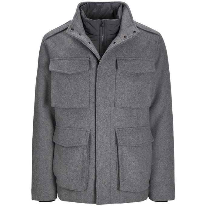 Jack And Jones Heren Alex Multi Pocket Regular veldjas (Grijze Melange)
