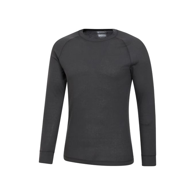 Mountain Warehouse Heren Talus Ronde Hals Thermo Top met Lange Mouwen (Houtskool)