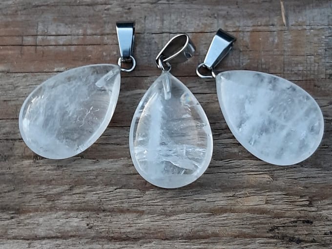 Edelsteen Bergkristal druppel hanger