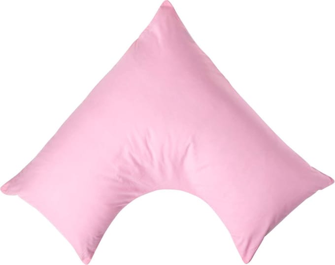 Homescapes Percale Katoen V-Kussensloop - Roze - 100% Egyptisch Katoen - 200TC - 38 x 76 cm