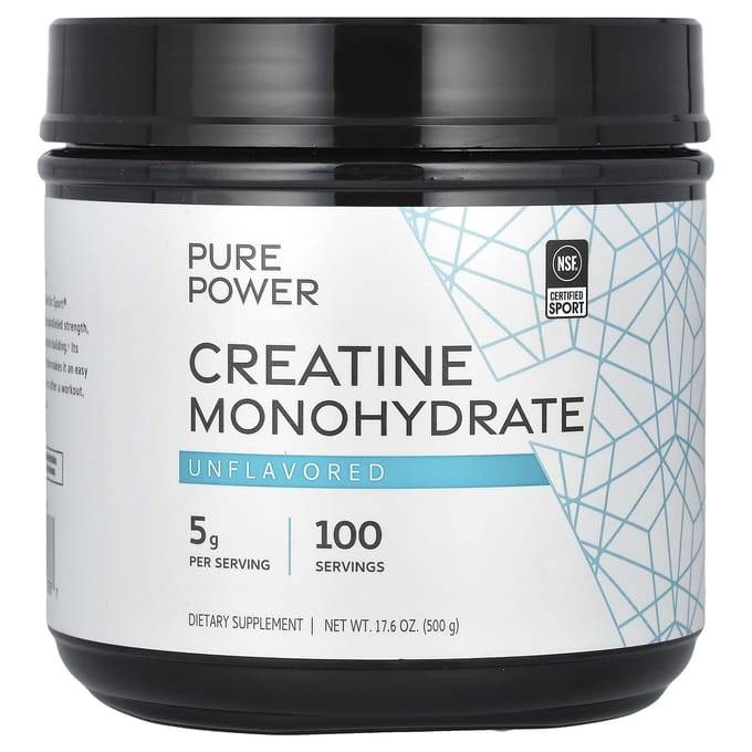 Dr. Mercola, Pure Power, Monohydrate de créatine, Non aromatisé, 17,6 oz (500 g)