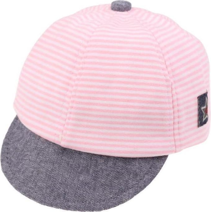 Baby petje | verstelbaar | roze/wit