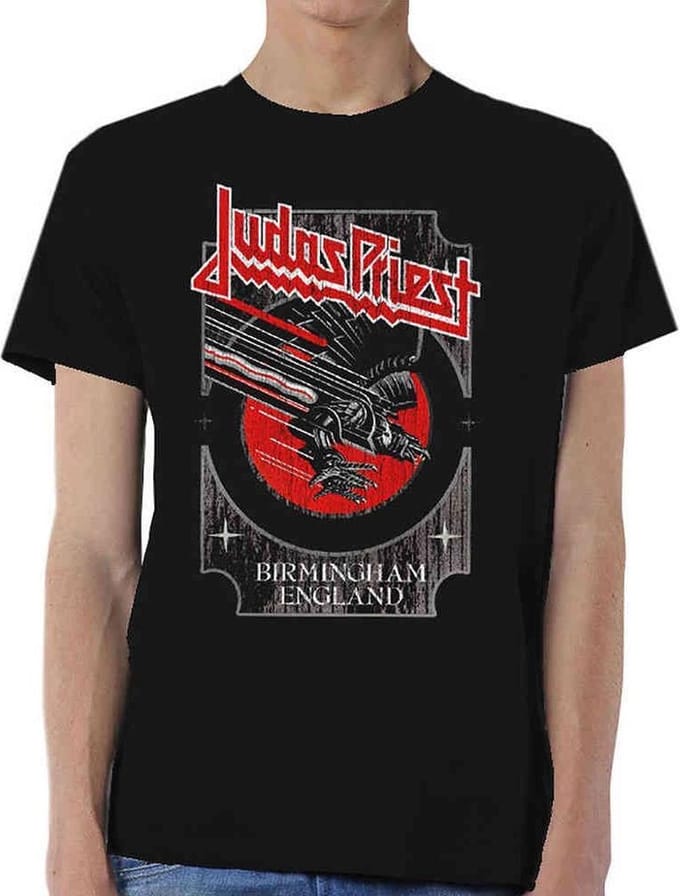 Judas Priest - Silver And Red Vengeance Heren T-shirt - M - Zwart