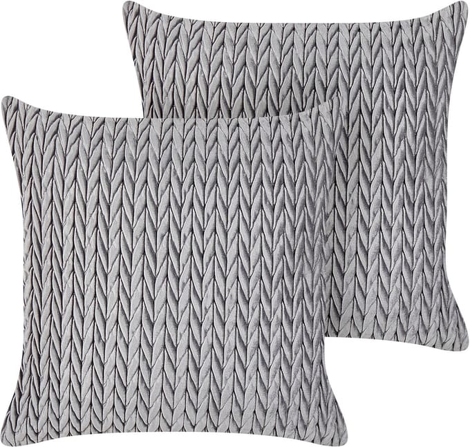 ECLIPTA - Sierkussen set van 2 - Grijs - 45 x 45 cm - Polyester