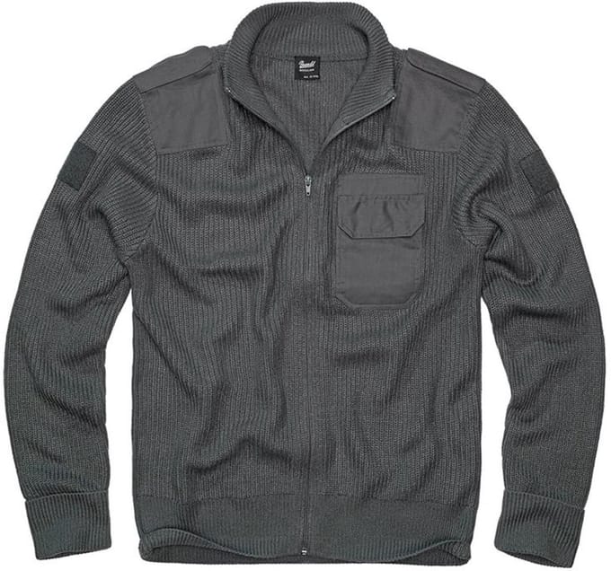 Brandit - BW Cardigan Sweater/trui met rits - M - Grijs
