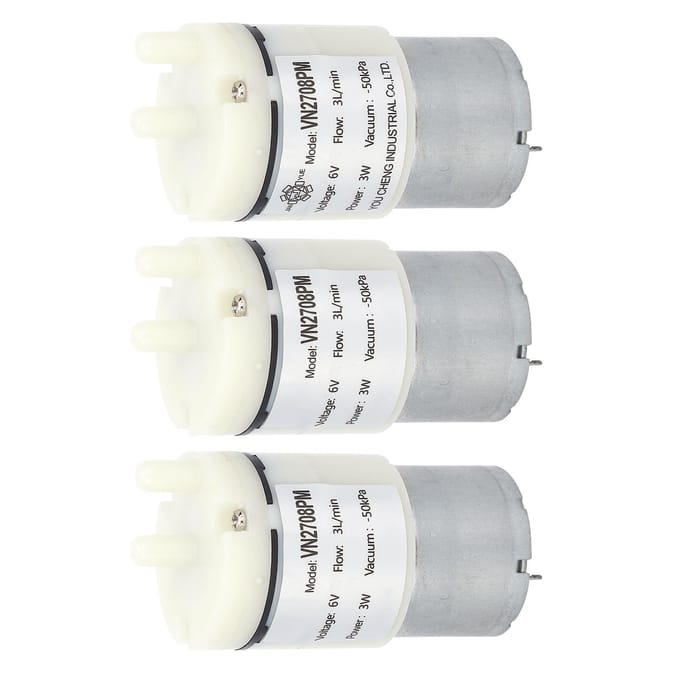 3 Stuks Micro Membraanpomp Mini Vacuüm Water Lucht Motor voor Aquarium DC 6V (VN2708PM)