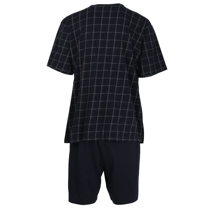 Gotzburg heren shortama - blauw met rood en wit geruit