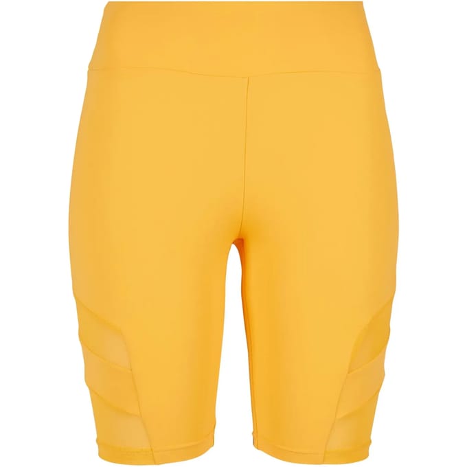 Urban Classics - High Waist Tech Mesh Korte cycle broek - M - Geel
