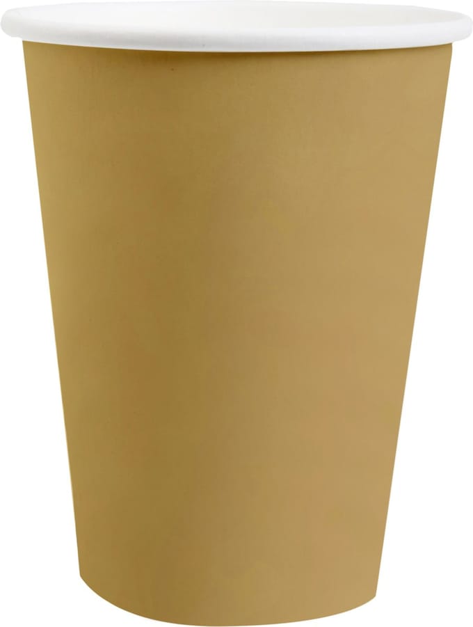 Santex feest/verjaardag bekertjes - 10x stuks - karton - goud - 270 ml