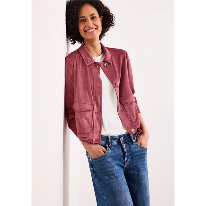 Velours jack met knoopsluiting