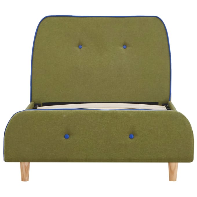 vidaXL - Bedframe - stof - groen - 90x200 - cm