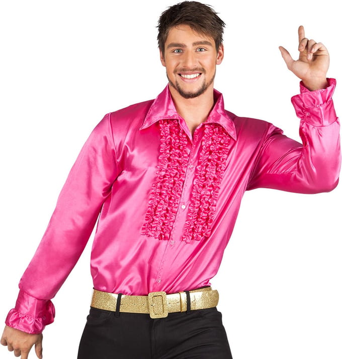 Boland - Shirt Party roze (L) - Volwassenen - Danser/danseres - 80's & 90's - Disco