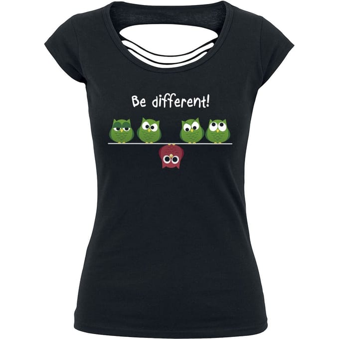 Be Different! - Fun T-shirt - XS tot M - voor Vrouwen - zwart