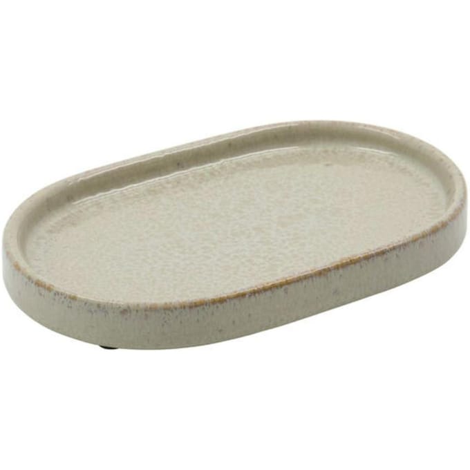 Meraki Blad Datura Shellish grey schaal aardewerk 20cm