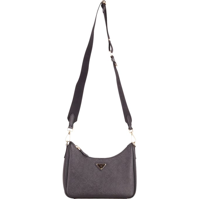 Prada Re-Edition 2005 Schoudertas in Zwart Saffiano Leer