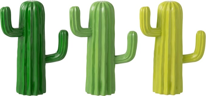 J-Line decoratie Cactus - polyresin - groen - medium - set van 3