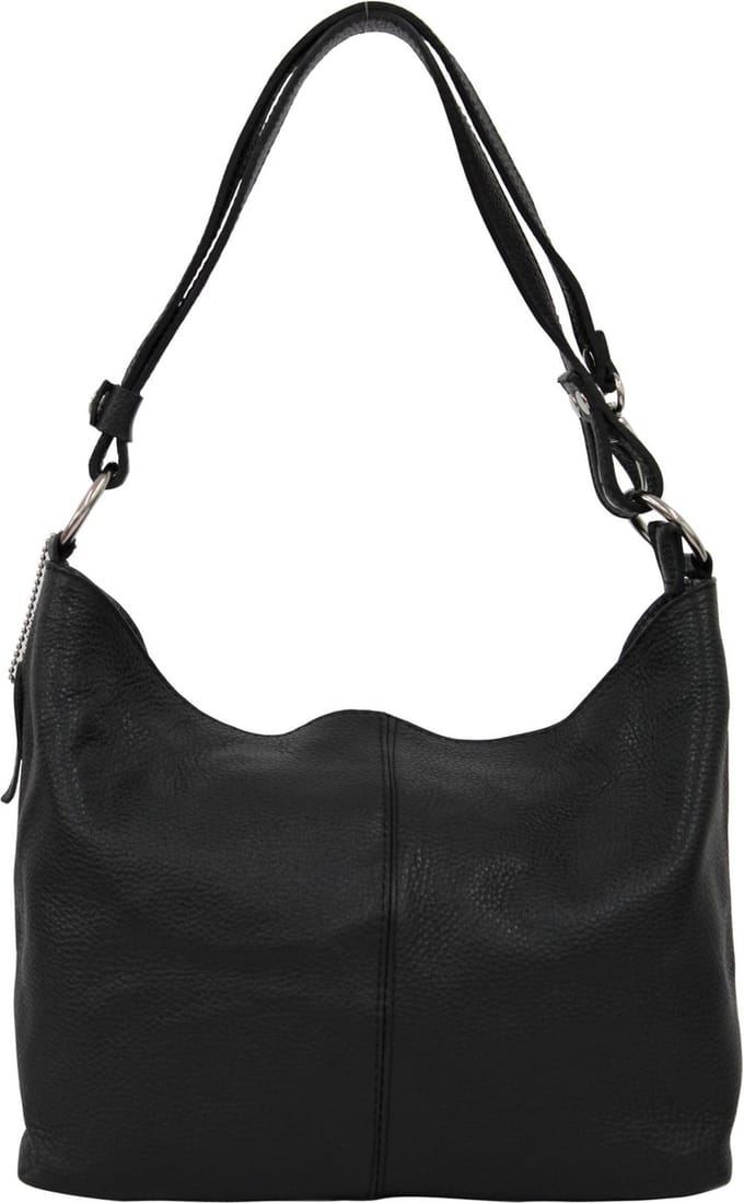 AmbraModa GL005 - Dames lederen handtas schoudertas hobo tas Zwart