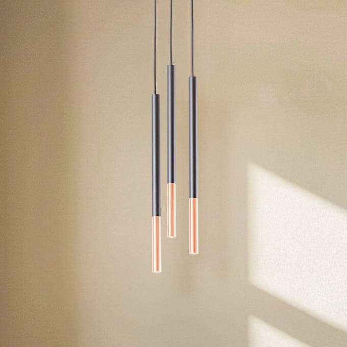 SOLLUX LIGHTING Hanglamp Thalassa, zwart/koper, 20 cm, G9
