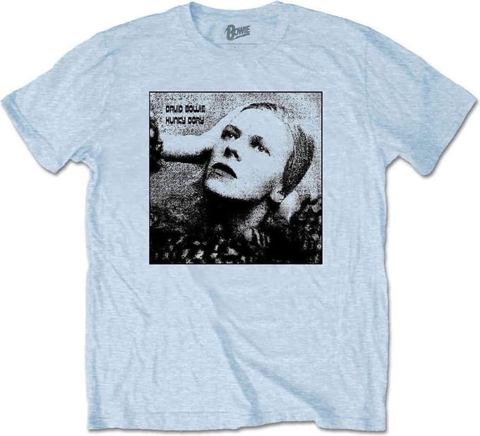 David Bowie Heren Tshirt -S- Hunky Dory Mono Blauw