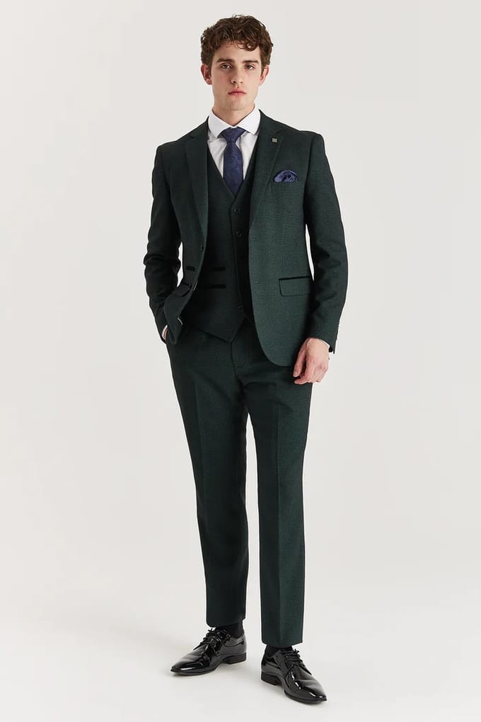 Groene heren pantalon Prince of Wales formele broek