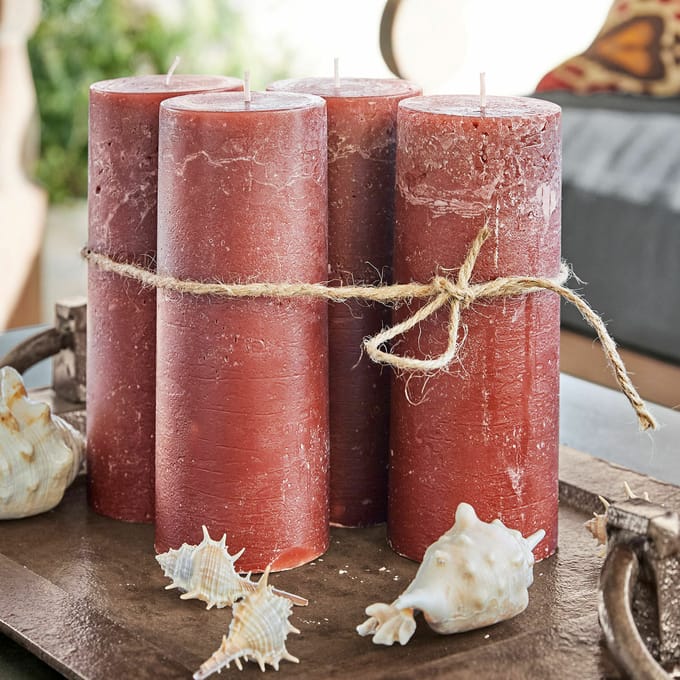 LOBERON Kaars set van 4 Homel roestrood