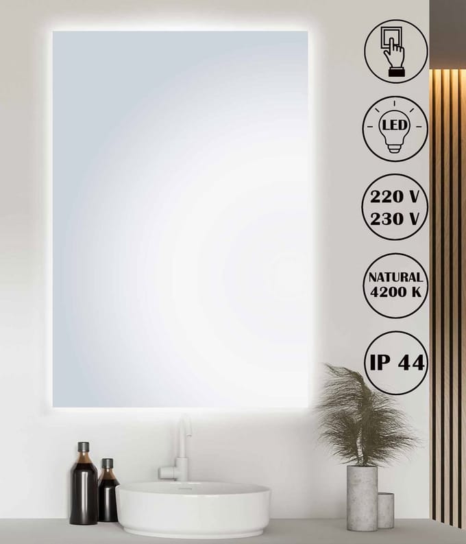 Luna Serie - Badkamerspiegel - Verlichte LED - 60x80 cm - IP44
