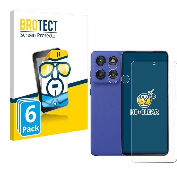 BROTECT - Screenprotector voor Motorola Edge 60 Stylus (Voor+Camera) - Folie Beschermfolie transparant 6 Stuks