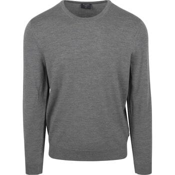 Olymp Trui O-Hals Wol Grijs - Maat XXL - Heren - Pullovers