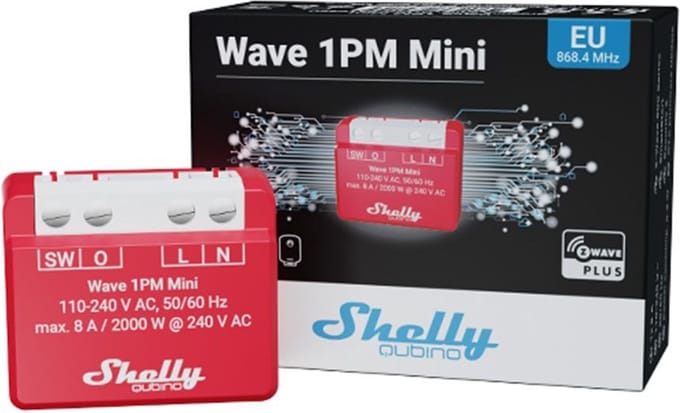 Shelly Shelly Qubino Wave 1PM Mini Schakel-meetactor Z-Wave