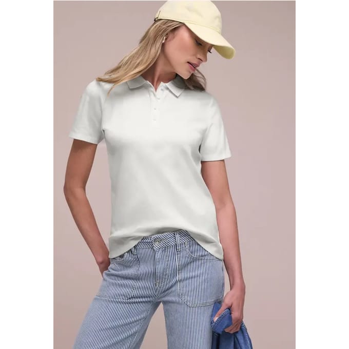 Poloshirt met korte mouwen en geribde structuur