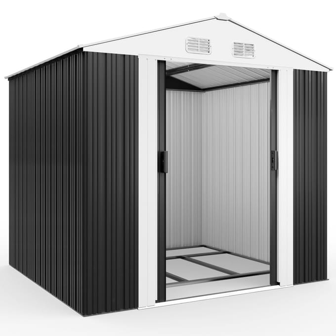 Gardebruk - Tuinhuis Metaal - 5m² met Fundering & Deuren  u2013 Antraciet