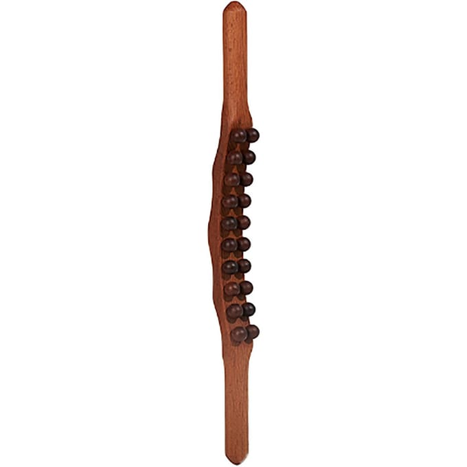 Houten Gua Sha Stick dubbele rij 20 kralen Trigger Point Massager Tool voor spiernekrug black