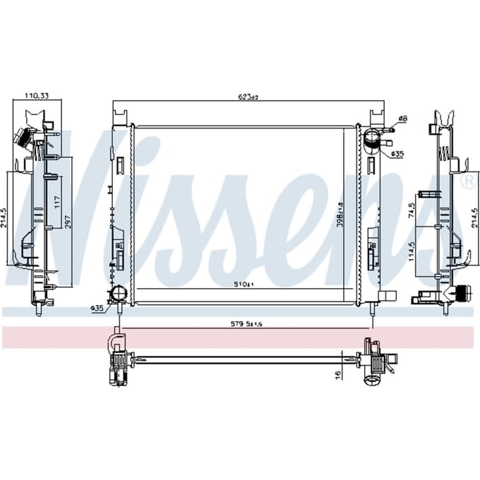 Radiator, motorkoeling NISSENS 637627