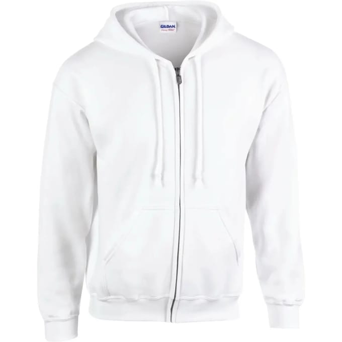 Gildan Heavy Blend™ Adult Full Zip Hooded Sweatshirt GI18600 - White - L