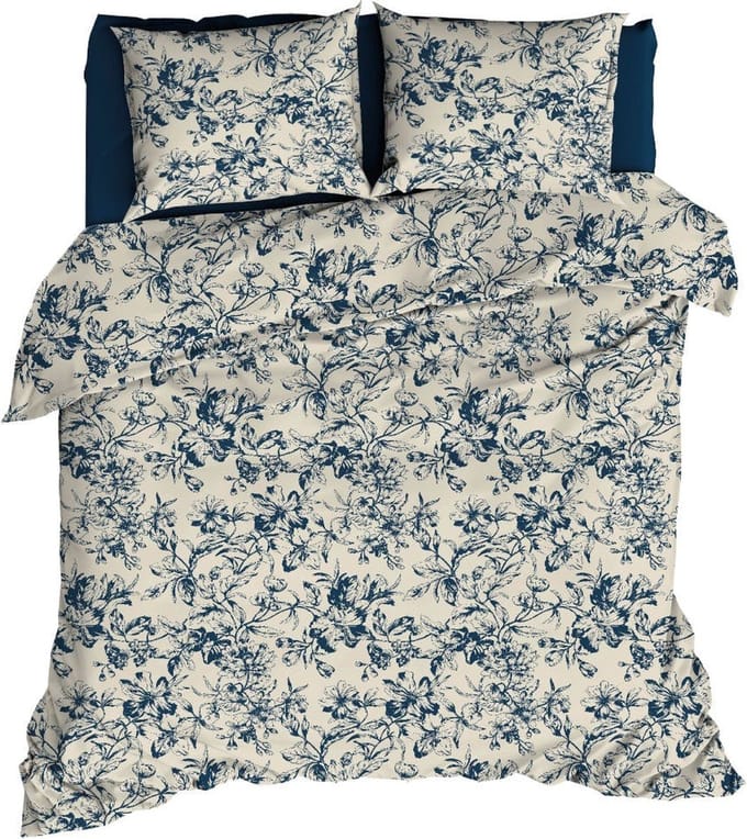 Satin d`or Satijn Dekbedovertrek 140X200/220 Guirlande Marine