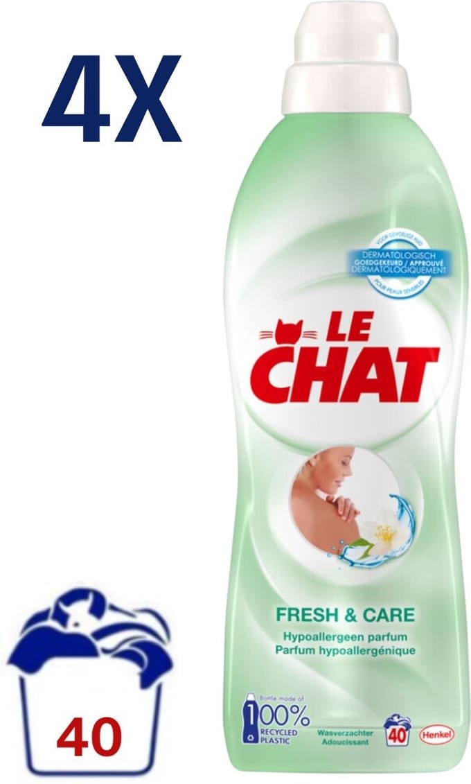 (4x) Le Chat Fresh & Care Wasverzachter - 880 ml (40 wasbeurten)