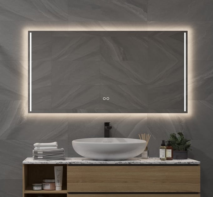Schaere - Badkamerspiegel - LED Verlichting - Spiegel Verwarming - Touch Sensor - Dimfunctie - 120x60 cm