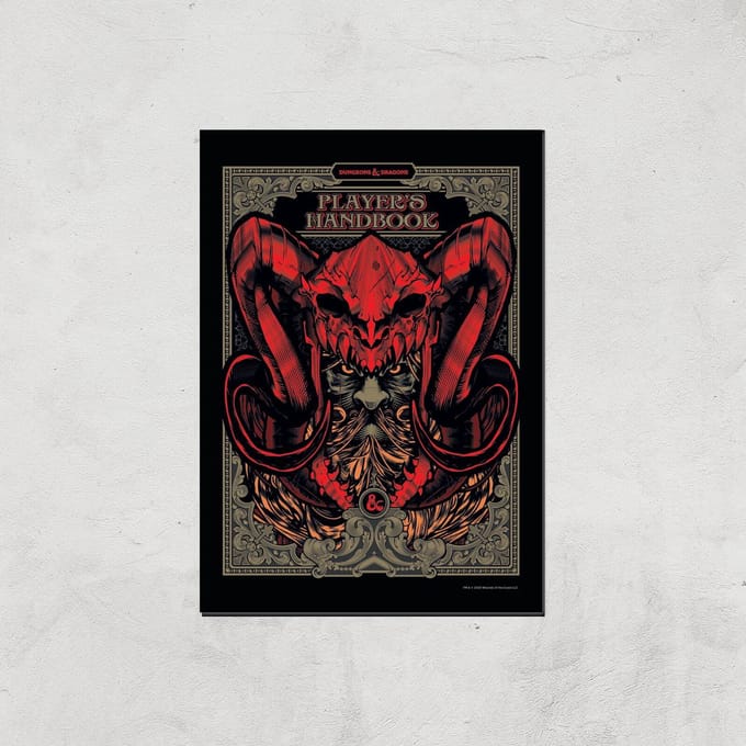 Dungeons & Dragons Players Handbook Giclee Art Print - A4 - Print Only