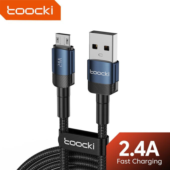 Toocki 2.4A Micro USB-kabel Snel opladen PD QC Quick Charge Micro-kabel voor Samsung S6 S7 Redmi Note Oortelefoonventilator USB-gegevenssnoer Micro
