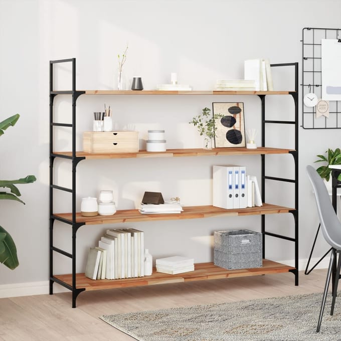 vidaXL - Wandschappen - 2 - st - zwevend - olieafwerking - 120x40x2 - cm - acaciahout