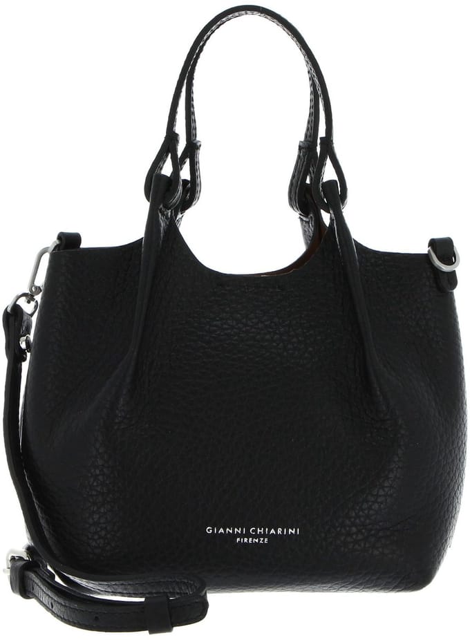 GIANNI CHIARINI Leren handtas schoudertas Dua Handbag Nero - Castoro zwart