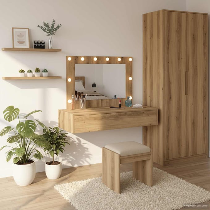 vidaXL - Kaptafel - Bruin - 100 - x - 40 - x - 70 - cm - Bewerkt - hout