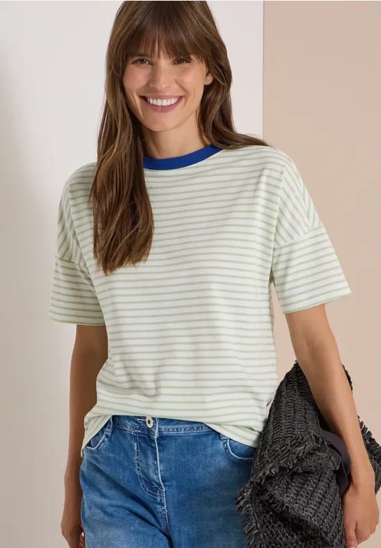 Shirt met strepen en contrasterende details