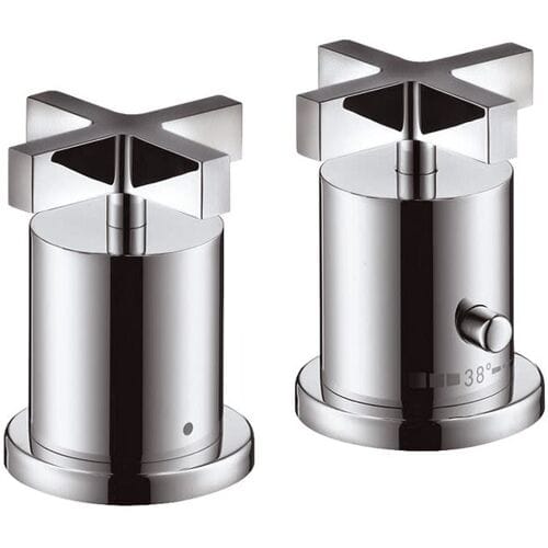 AXOR Citterio complete set for 2-hole bath rim thermostat; cross handles