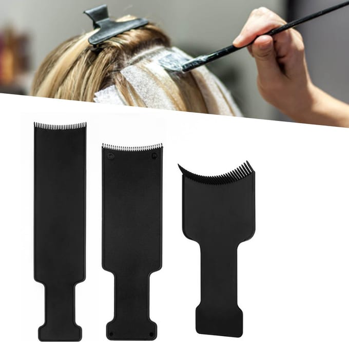 3 Stuks Balayage Bord Met Tanden Highlights Bord Haarverf Peddel Highlights Borstel black