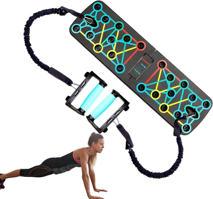Opvouwbaar Push-up Board - Kleurgecodeerd Oefenbord - Kracht Training - Verstelbare Posities - 32 x 20 x 10 cm
