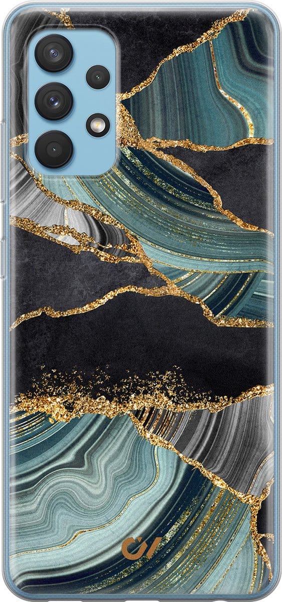 Hoesje geschikt voor Samsung Galaxy A32 4G - Marble Jade Stone - - Multi - - Casevibes